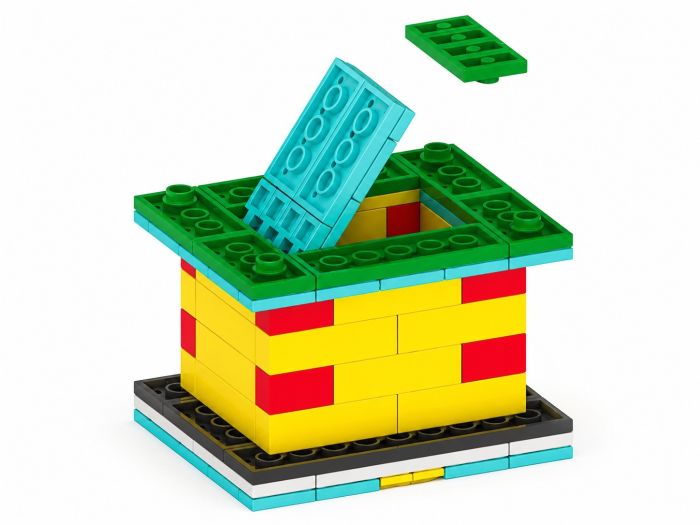 Build Your Own LEGO Charity Box (Tzedakah Box) – Completed Colorful Brick Model