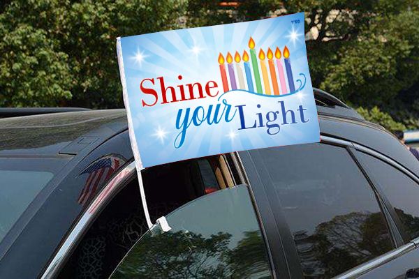 Chanukah Car Flag (Shine your Light) - Hanukkah 2021 - Jewfadz