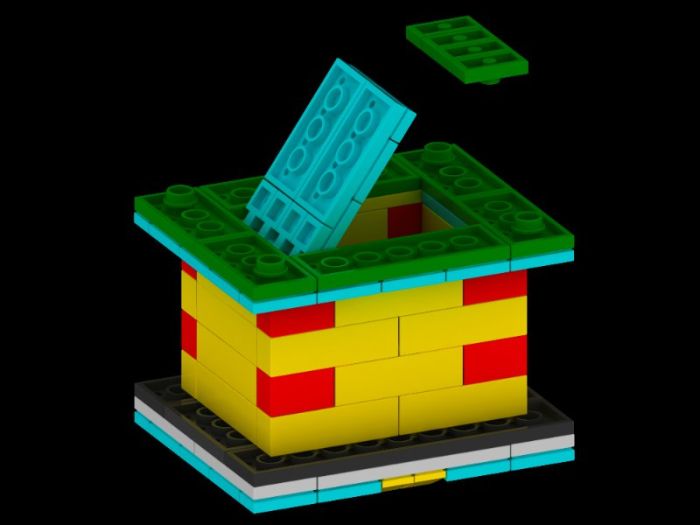 Build your Own - Lego Like Creative Jewish Tzedakah Box
