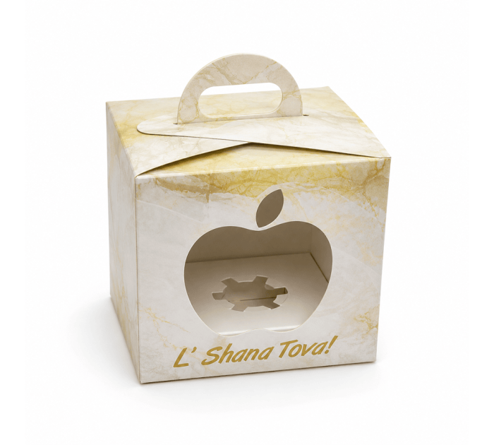 Marble Shana Tova Gold Apple Window Gift Box