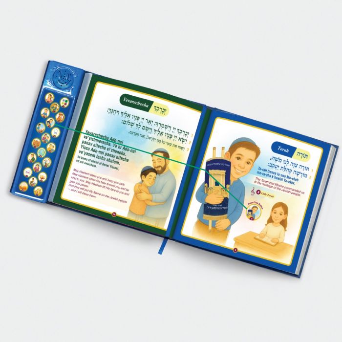 Laminated Blue Hardcover Sing-Along Talking Siddur with Sound Track