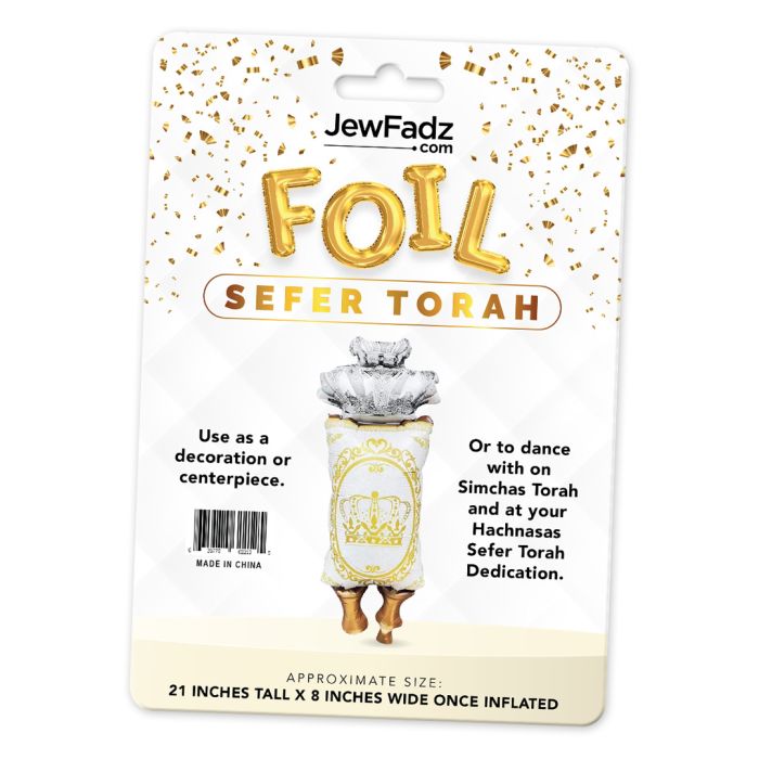 Foil Sefer Torah individually packaged - 8 inches tall x 6 inches wide