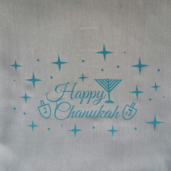 Grey Chanukah scarfs With happy Chanukah symbol and star - Jewfadz