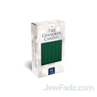Tall 5" Green Chanukah Candles - [Order In Case Inc.]