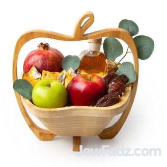 Rosh Hashana Apple Shaped Basket and Challah Tray