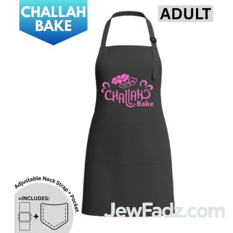 Black w/ Pink Logo - Adult Challah Bake Apron