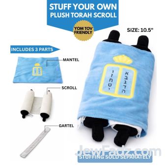 Stuff & Decorate Your Own Plush Torah Scroll (Zipper Pouch) - YOM TOV FRIENDLY
