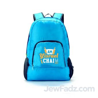 Am Yisrael Chai - Blue Foldable Backpack