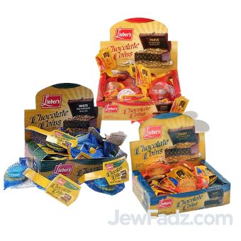 Parve & Milchig Chocolate Coin Boxes - Liebers 24 bags in box