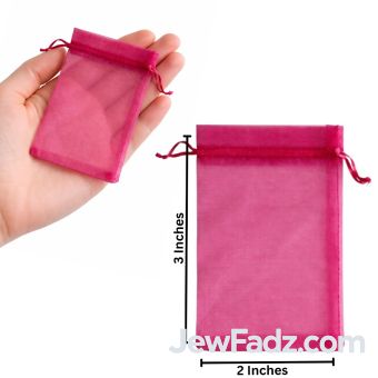 Pink - Mesh Drawstring Pouch [2x3 Inches]