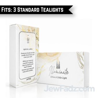 Empty Silver/White Neshek Box for 3 Standard Tealights