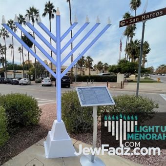 8 Feet Outdoor LED MENORAH™ by MENDY GANSBURG - LIGHTUPMENORAH.com - MOST POPULAR