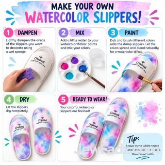 SPA Slippers Craft – Color, Tie-Dye or Decorate Your Own