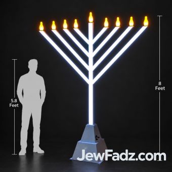 8 Feet Outdoor LED MENORAH™ by MENDY GANSBURG - LIGHTUPMENORAH.com - MOST POPULAR