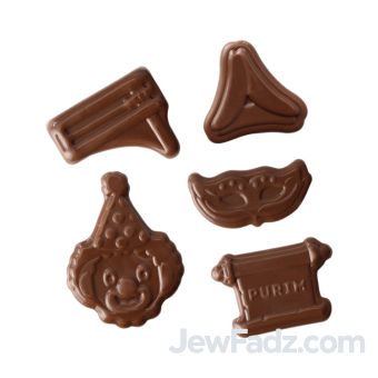 5 Mini Purim Chocolates - Comes in Box