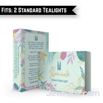 Empty Light Blue Neshek Box for 2 Standard Tealights
