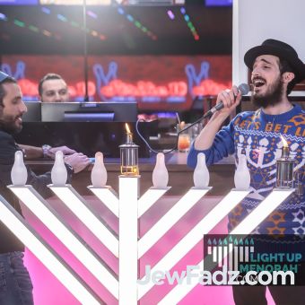 4 Feet - Portable Public Lighting Size - Indoor / Outdoor LED GANSBURG MENORAH - LIGHTUPMENORAH.com