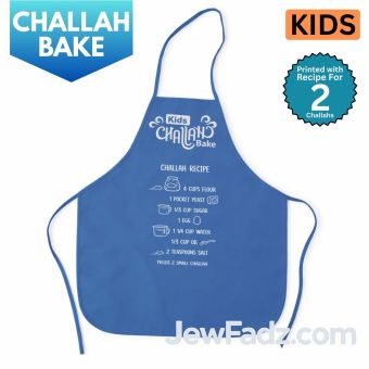 Dark Blue - Nonwoven Kids Challah Bake Apron w/ Recipe [Yield 2 Challahs]
