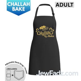 Black w/ Golden Logo - Adult Challah Bake Apron