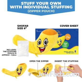 8" Complete Stuff Your Own Plush Shofar Kit – Pouch + Stuffing