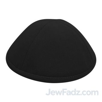 Plain Black Yarmulkas - Size 4