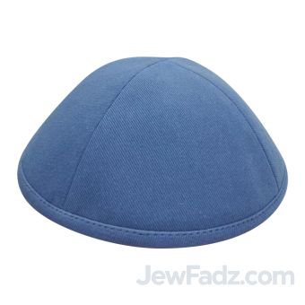 Plain Blue Yarmulkas - Size 5