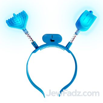 New Design! LED Light Up Menorah & Dreidel Headbopper for Chanukah