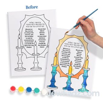 Shabbos Candlelighting Canvas 8x10 Inches