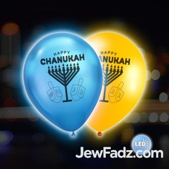 HAPPY Chanukah Led Latex Balloons - 12 inch - Ships from NJ