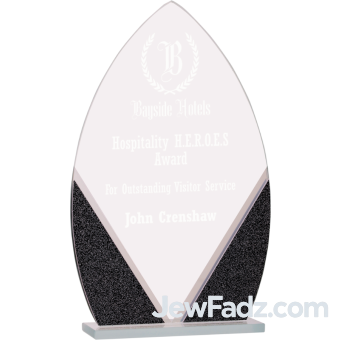 7 1/4" Oval Glass Award Appreciation award - Jewfadz