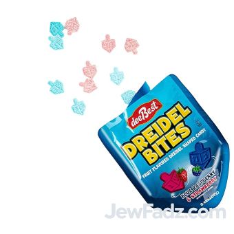 Individually wrapped DREIDEL BITES Brick Candy for CHANUKAH - Strawberry & Blue Raspberry assorted