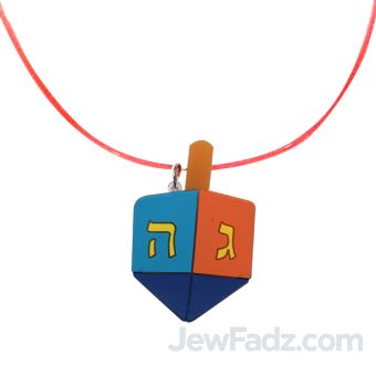Colorful Flashing LED Light Up Dreidel Necklace