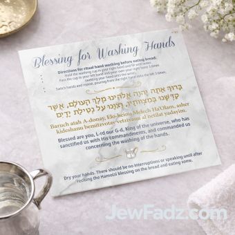 Netilas Yadayim Card - Glossy - Fits the 5.9" Clear Plastic Box