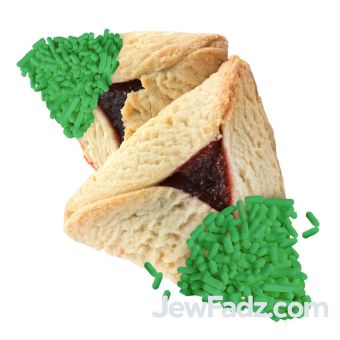 10lb Bulk Hamantashen (not individually wrapped) with Green Sprinkle Dairy-Free, Nut-Free approx 110-120 pieces