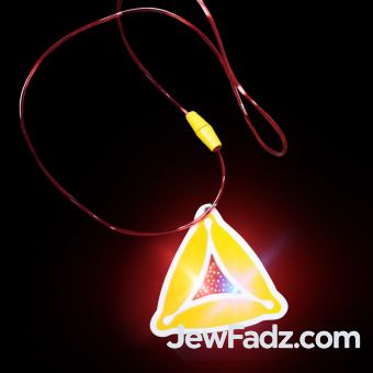 Light Up LED Purim Hamantash Necklace