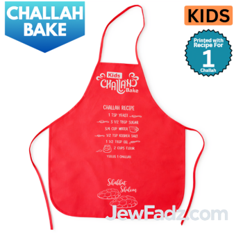 Red - Nonwoven Kids Challah Bake Apron w/ Recipe [Yields 1 Challah]