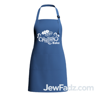 Navy Blue Cotton Challah Bake Apron with Pocket