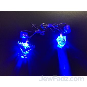 Assorted LED Light Up Dreidel and Menorah Necklace or Decoration