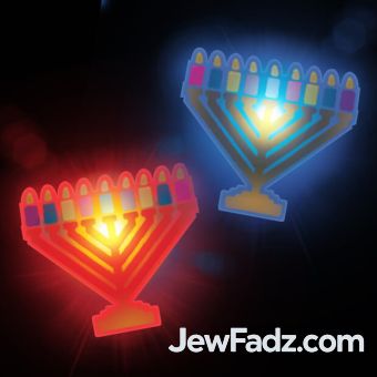 Colorful Flashing LED Light Up Menorah Ring glowing