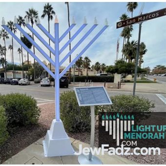 8 Feet Model 2.4 Outdoor LED MENORAH by GANSBURG - LIGHTUPMENORAH.com - MOST POPULAR