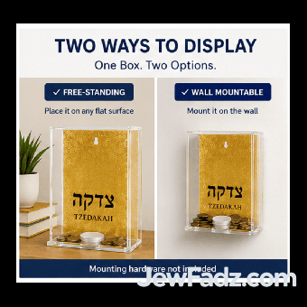 GREAT TEACHERS GIFT! Engraved Lucite Tzedakah Box