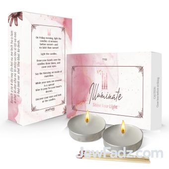 Pink - 'Illuminate' Neshek Candlelighting Kit [w/ 2 Tealights + Matches + Striker]