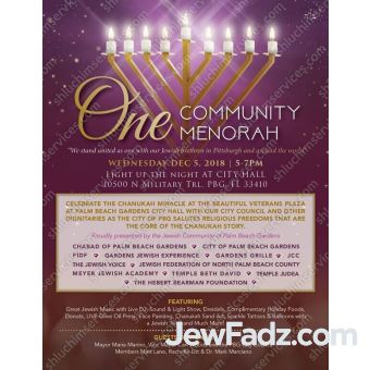 Community Menorah Lighting Flyer Design