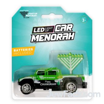 LED LIGHT UP CAR MENORAH ON PICKUP TRUCK - Green / White