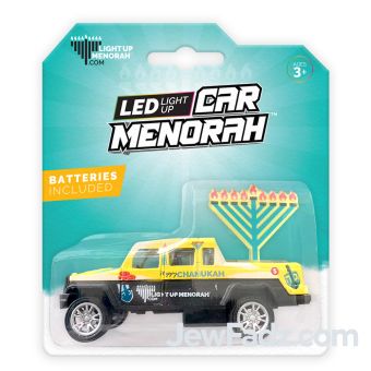 LED LIGHT UP CAR MENORAH ON PICKUP TRUCK - Yellow / Green