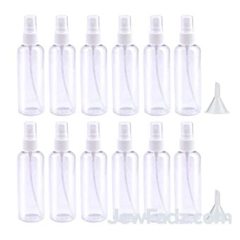 12 Pack 50ML Clear Spray Bottles with One Funnel