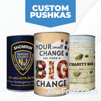 Pre-Labeled Standard 3" × 5" Custom Pushka Charity Box (Pushka Included)