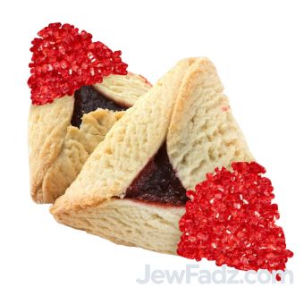 10lb Bulk Hamantashen (not individually wrapped) with Red Crystal Sprinkle Dairy-Free, Nut-Free approx 110-120 pieces