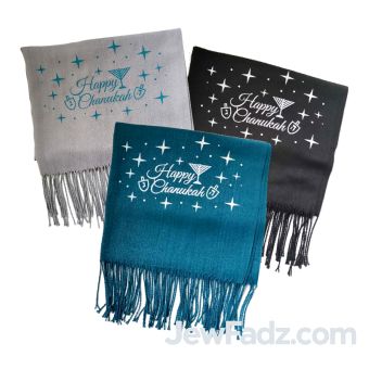 Chanukah scarfs With colorful happy Chanukah symbol