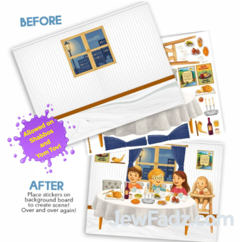 NEW!! Rosh Hashana Dinner Reusable Sticker Scene 